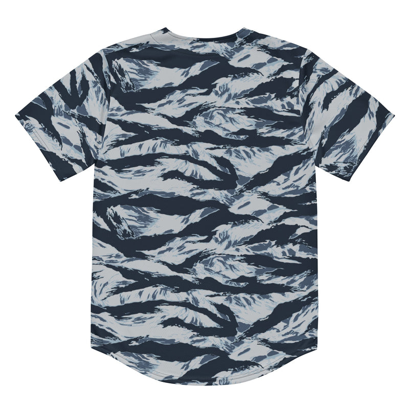 Tiger Stripe Blue Frost CAMO Unisex Baseball Jersey