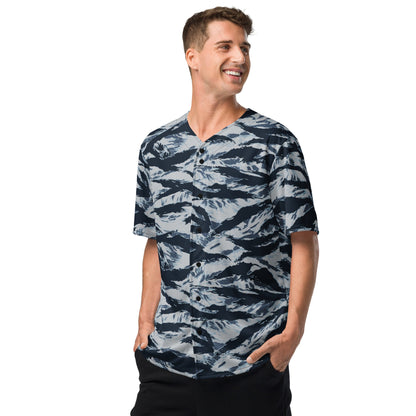 American Tiger Stripe Blue Frost CAMO baseball jersey - Baseball Jerseys