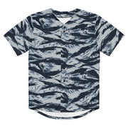 Tiger Stripe Blue Frost CAMO Unisex Baseball Jersey
