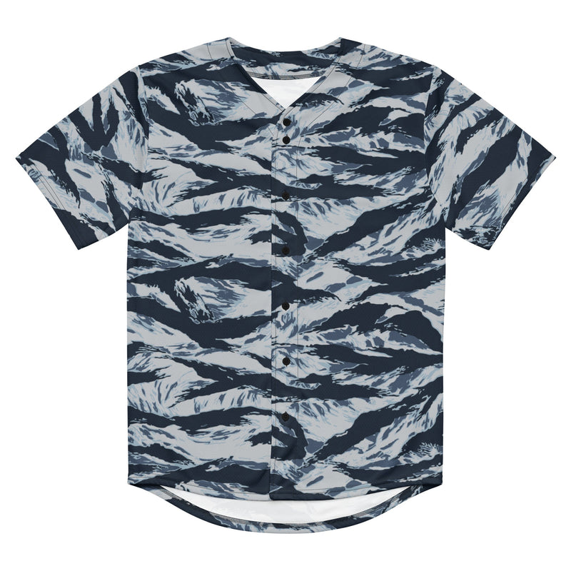 Tiger Stripe Blue Frost CAMO Unisex Baseball Jersey