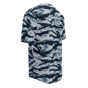 Tiger Stripe Blue Frost CAMO Unisex Baseball Jersey