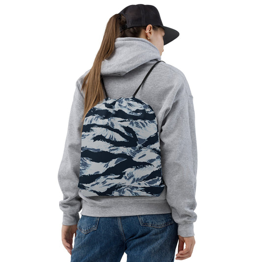 American Tiger Stripe Blue Frost CAMO Drawstring Bag - Bags