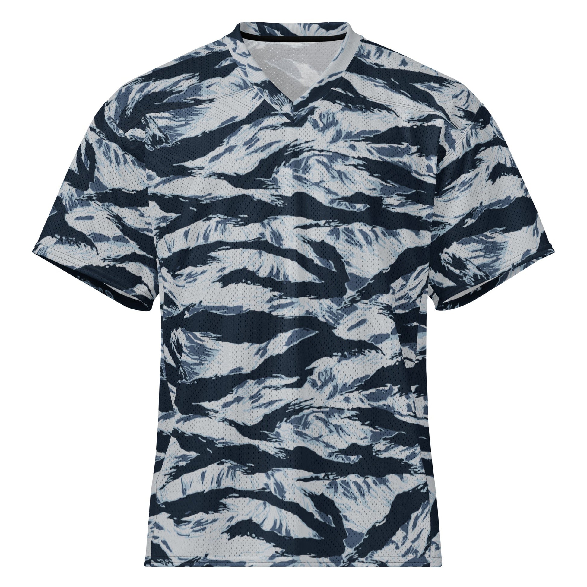 American Tiger Stripe Blue Frost CAMO Unisex Football Jersey - 2XS