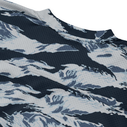 American Tiger Stripe Blue Frost CAMO Unisex Football Jersey