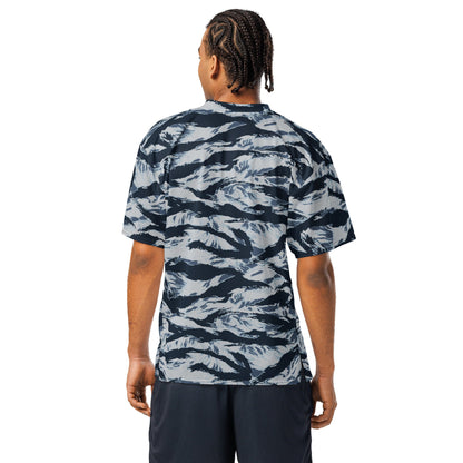 American Tiger Stripe Blue Frost CAMO Unisex Football Jersey