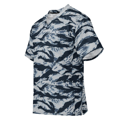 American Tiger Stripe Blue Frost CAMO Unisex Football Jersey