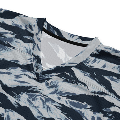 American Tiger Stripe Blue Frost CAMO Unisex Football Jersey
