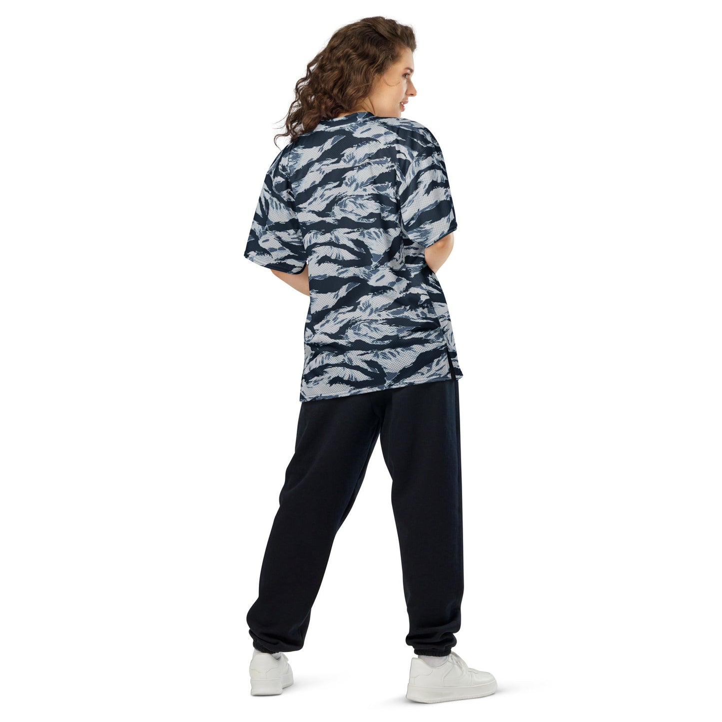 American Tiger Stripe Blue Frost CAMO Unisex Football Jersey