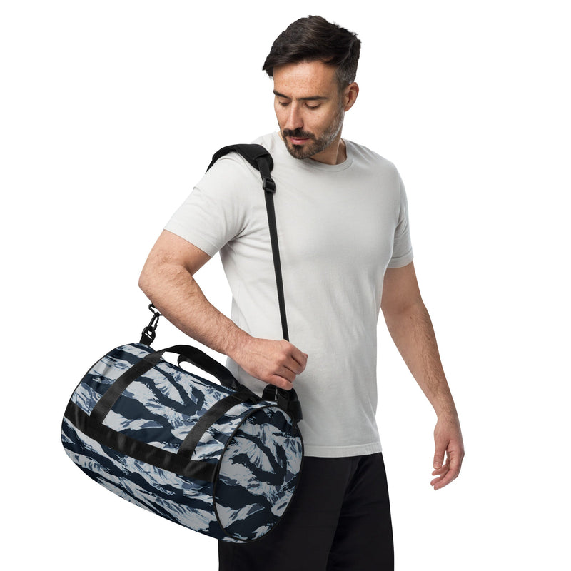 Tiger Stripe Blue Frost CAMO Gym Bag