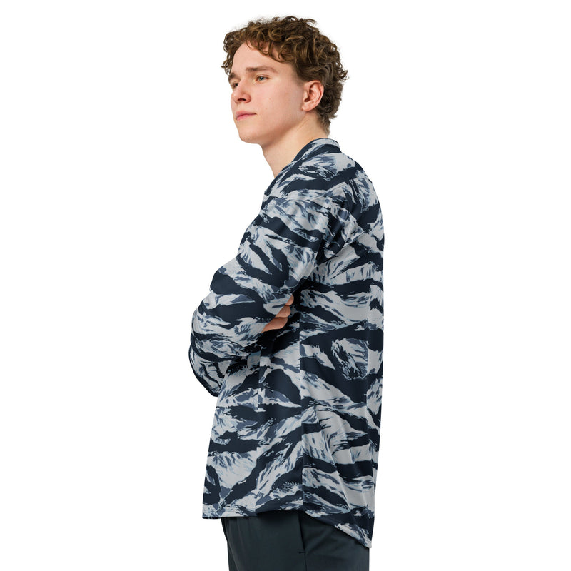 Tiger Stripe Blue Frost CAMO Unisex Hockey Fan Jersey - 2XS