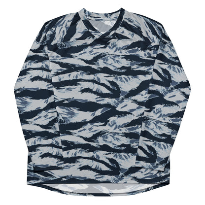 American Tiger Stripe Blue Frost CAMO hockey fan jersey - Hockey Jerseys