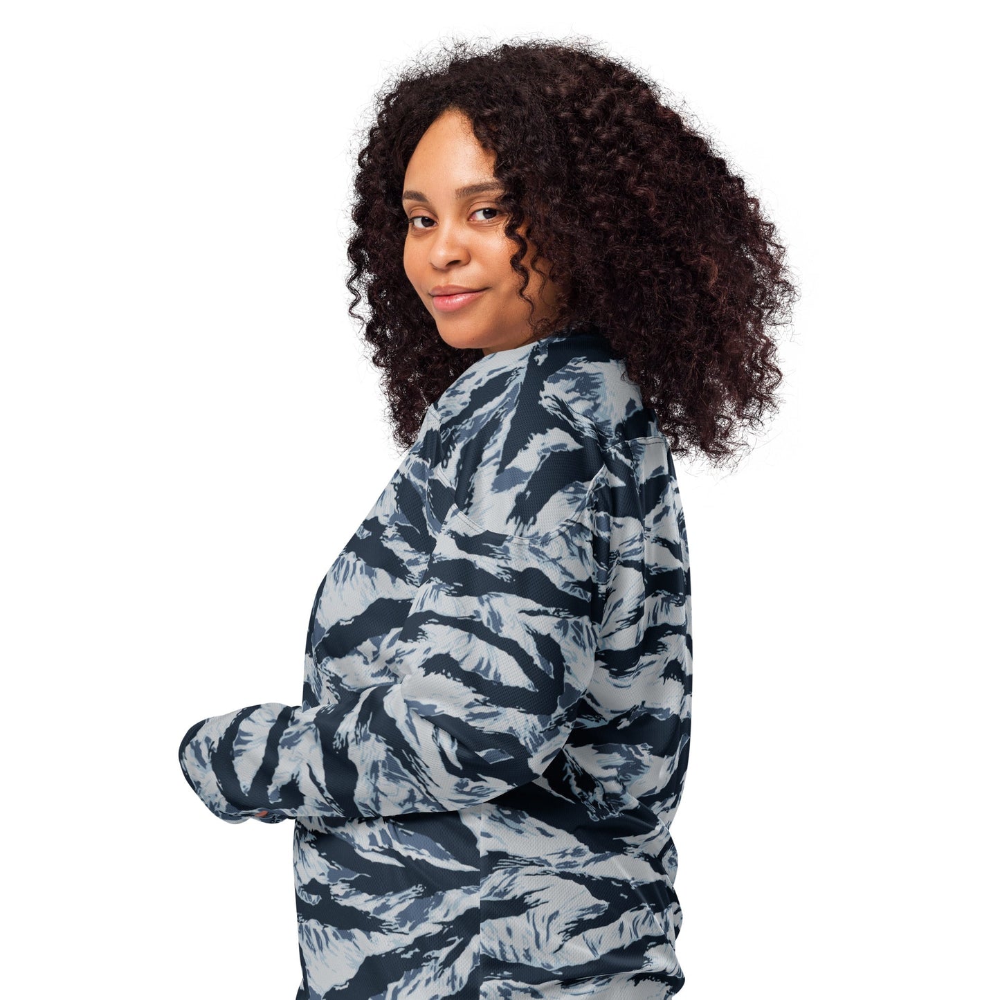American Tiger Stripe Blue Frost CAMO hockey fan jersey - Hockey Jerseys