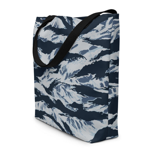 American Tiger Stripe Blue Frost CAMO Large Tote Bag - Bags
