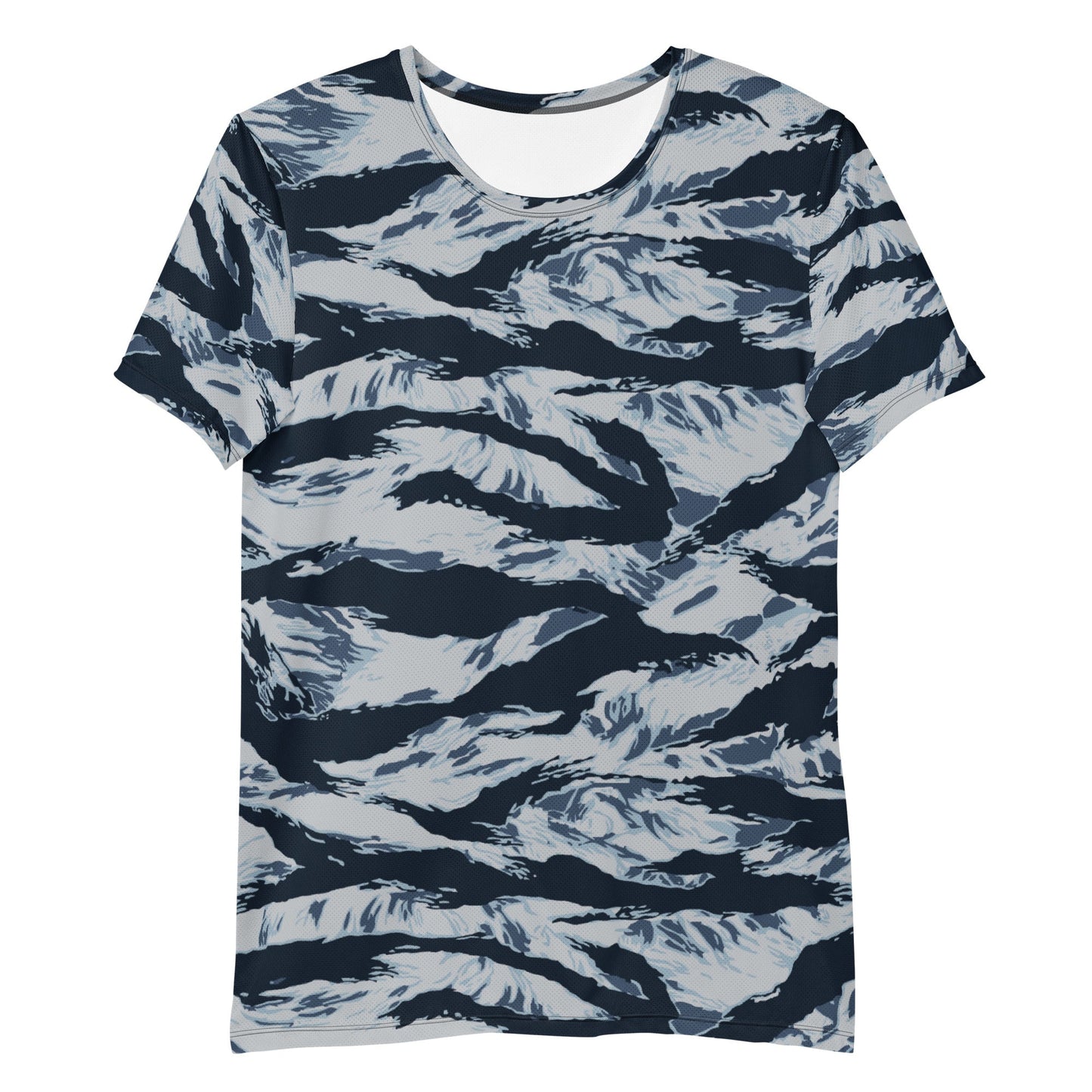 American Tiger Stripe Blue Frost CAMO Mens Athletic T-shirt - T-Shirts
