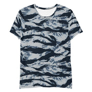 Tiger Stripe Blue Frost CAMO Mens Athletic T-Shirt - Shirt