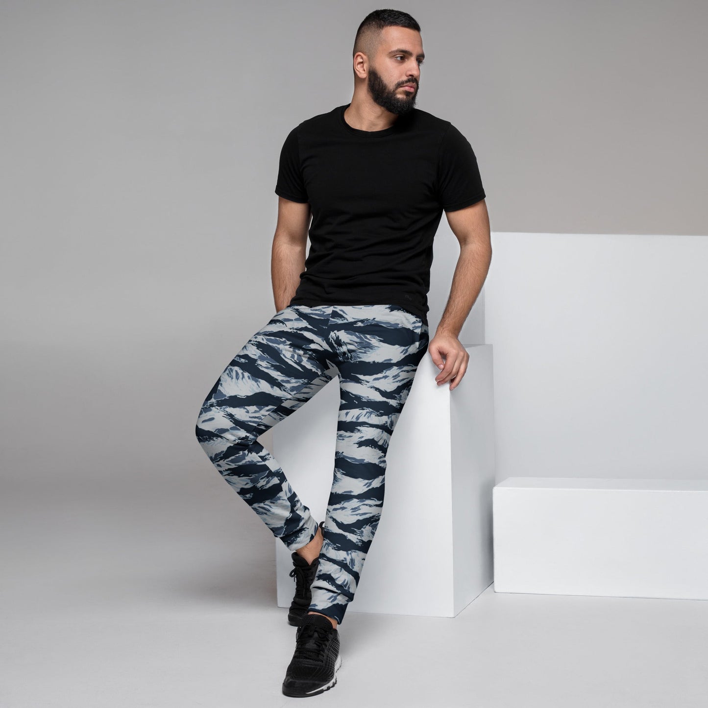 American Tiger Stripe Blue Frost CAMO Mens Joggers