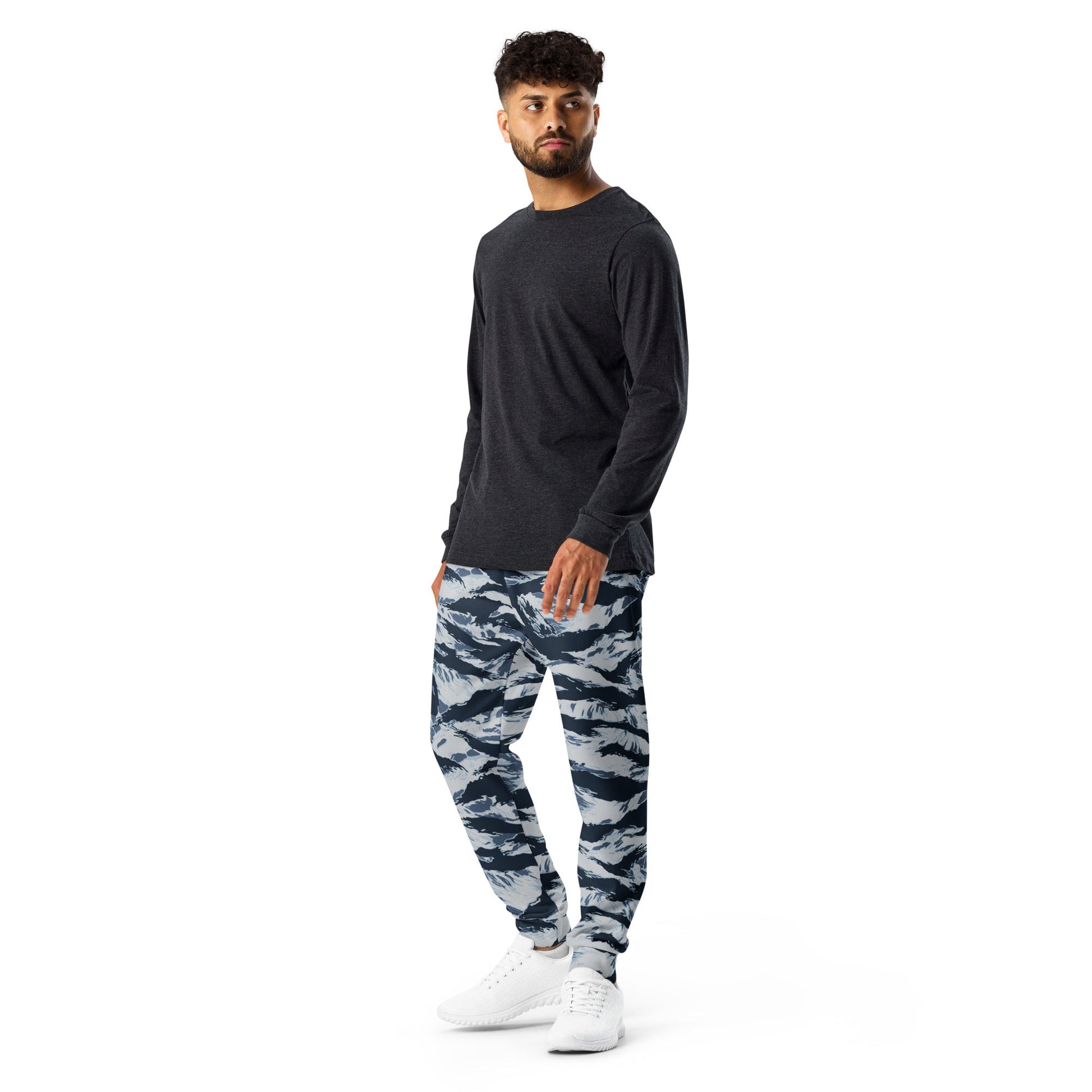 American Tiger Stripe Blue Frost CAMO Mens Joggers