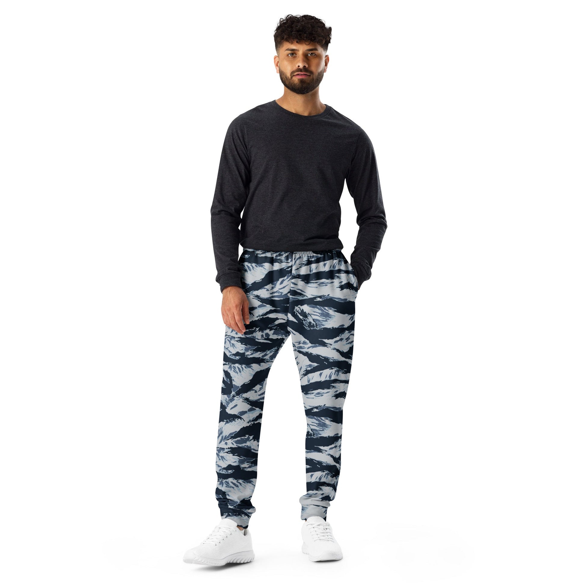 American Tiger Stripe Blue Frost CAMO Mens Joggers