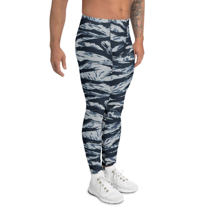 American Tiger Stripe Blue Frost CAMO Mens Leggings