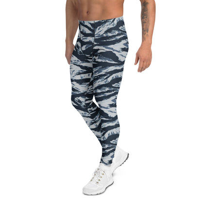 American Tiger Stripe Blue Frost CAMO Mens Leggings