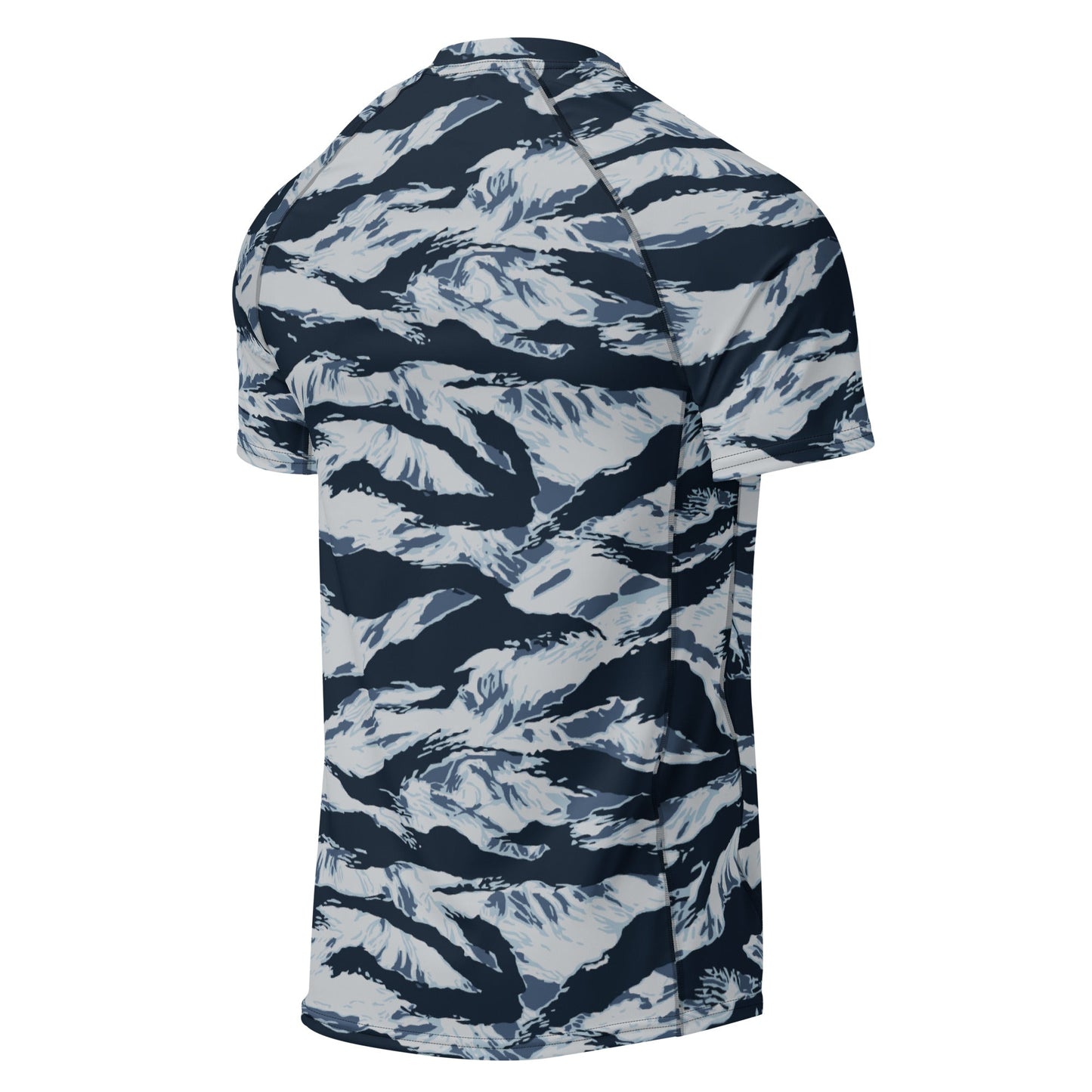 American Tiger Stripe Blue Frost CAMO Mens Short-Sleeve Rash Guard - Short-sleeve Guards
