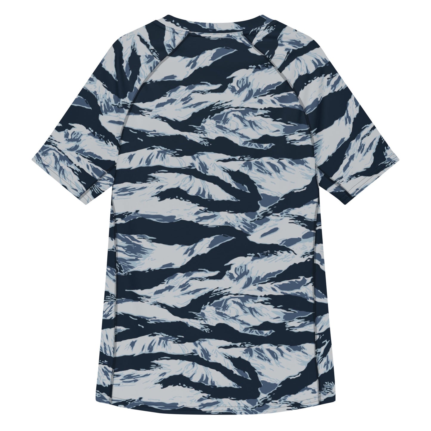 American Tiger Stripe Blue Frost CAMO Mens Short-Sleeve Rash Guard - Short-sleeve Guards