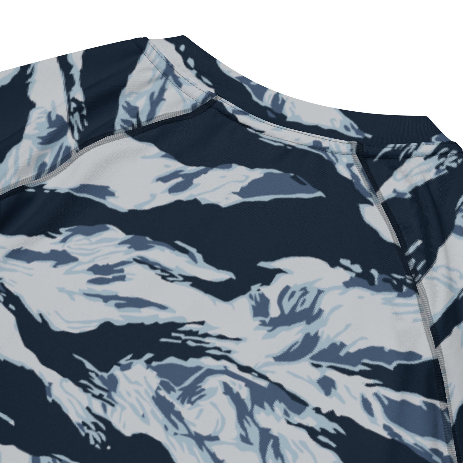 American Tiger Stripe Blue Frost CAMO Mens Short-Sleeve Rash Guard - Short-sleeve Guards
