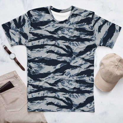 American Tiger Stripe Blue Frost CAMO Mens t-shirt - XS - T-Shirts