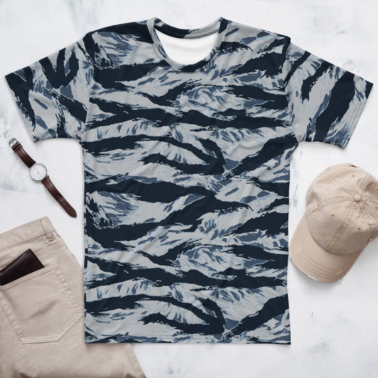 American Tiger Stripe Blue Frost CAMO Mens t-shirt - XS - T-Shirts