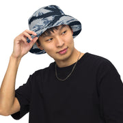 Tiger Stripe Blue Frost CAMO Reversible Bucket Hat - Head