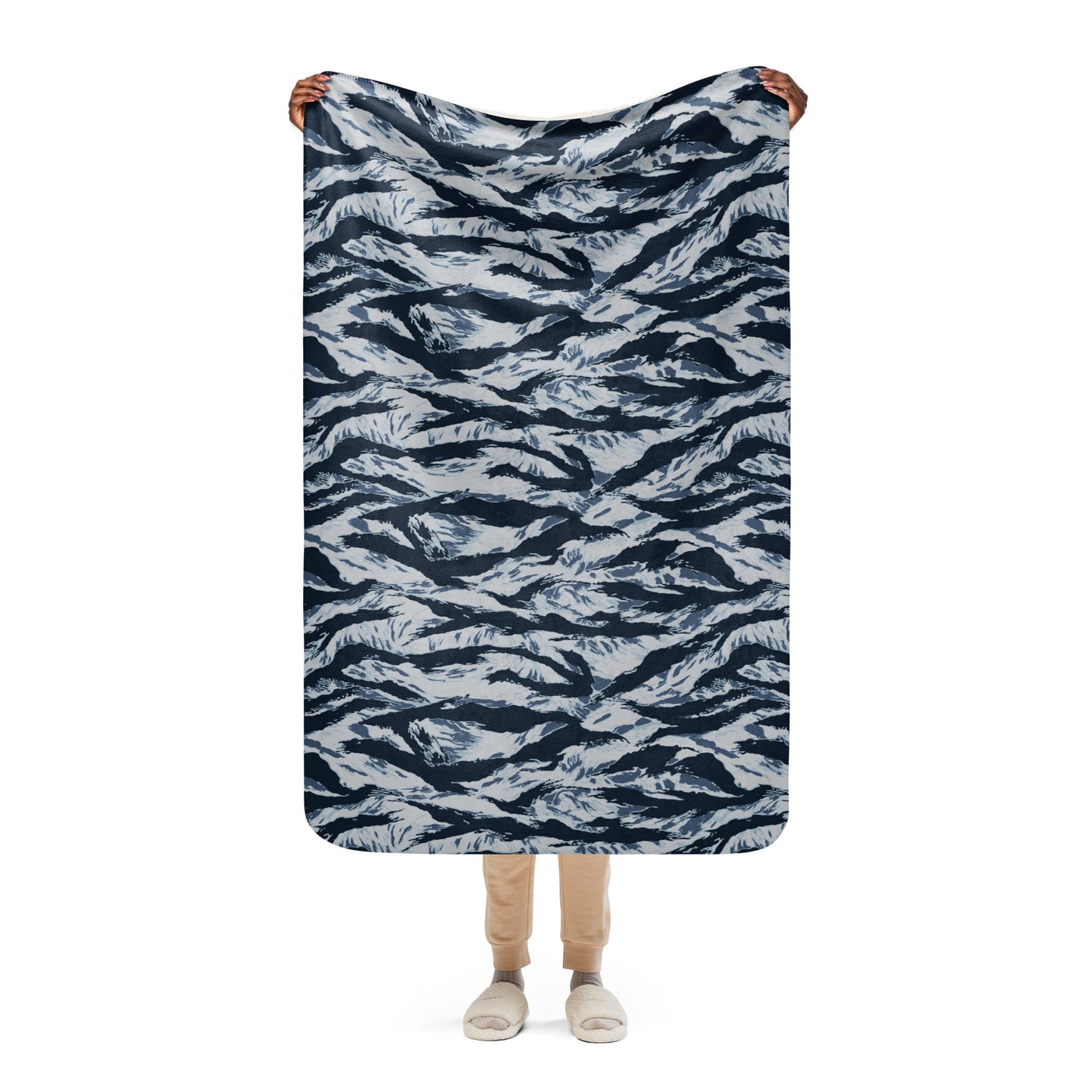 American Tiger Stripe Blue Frost CAMO Sherpa blanket - 37″×57″ - Blankets