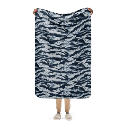 American Tiger Stripe Blue Frost CAMO Sherpa blanket - 37″×57″ - Blankets