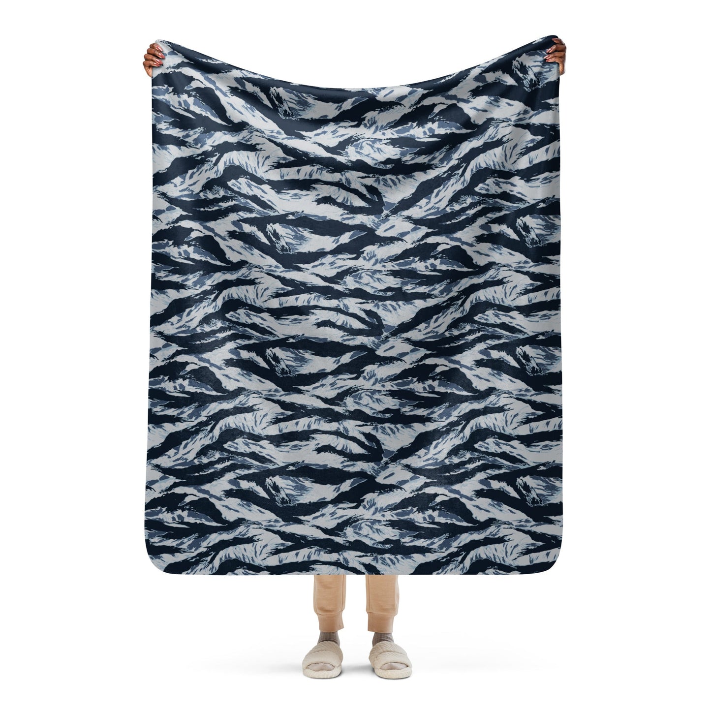 American Tiger Stripe Blue Frost CAMO Sherpa blanket - 50″×60″ - Blankets