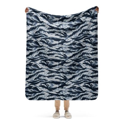 American Tiger Stripe Blue Frost CAMO Sherpa blanket - 50″×60″ - Blankets