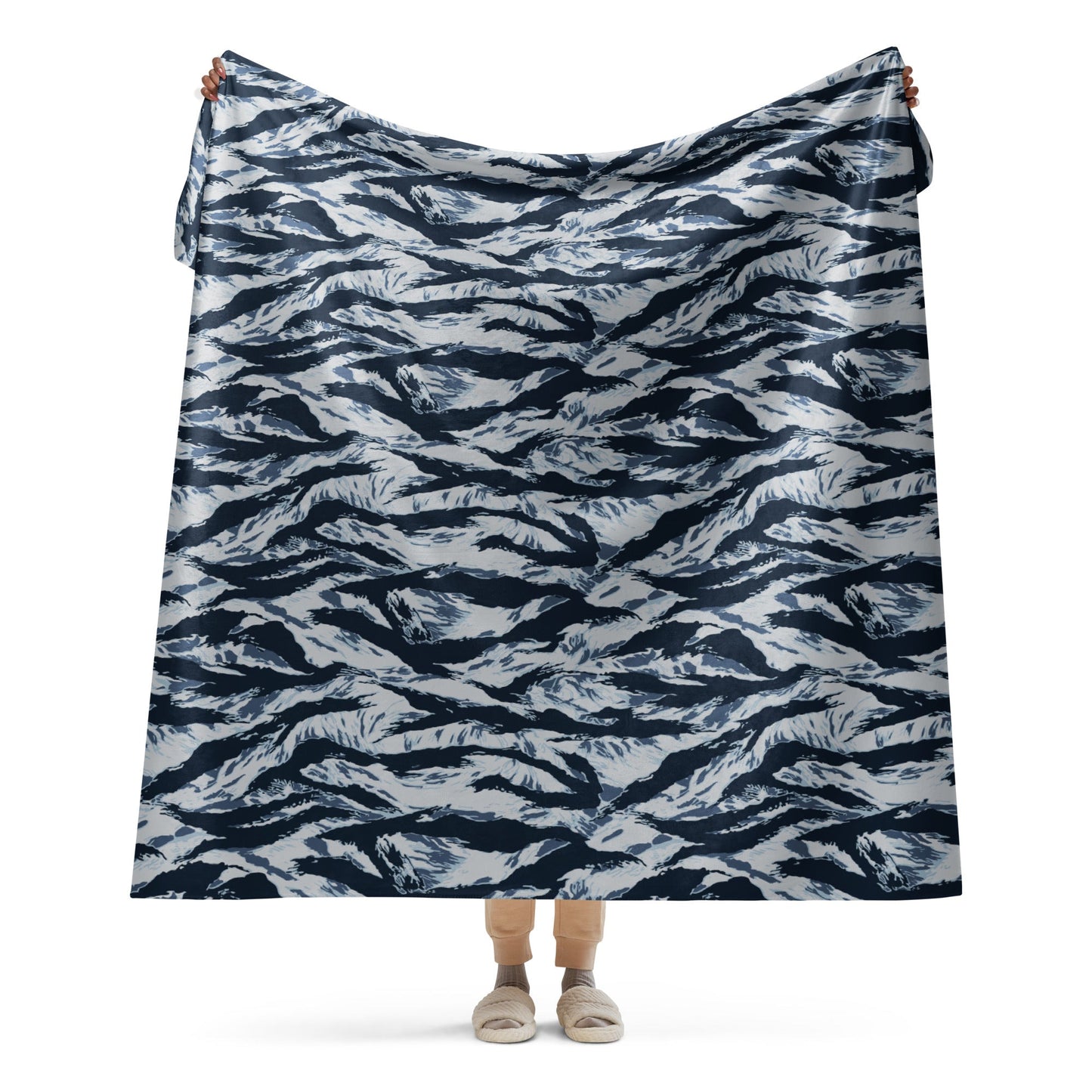 American Tiger Stripe Blue Frost CAMO Sherpa blanket - 60″×80″ - Blankets