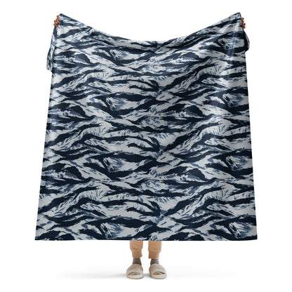 American Tiger Stripe Blue Frost CAMO Sherpa blanket - 60″×80″ - Blankets