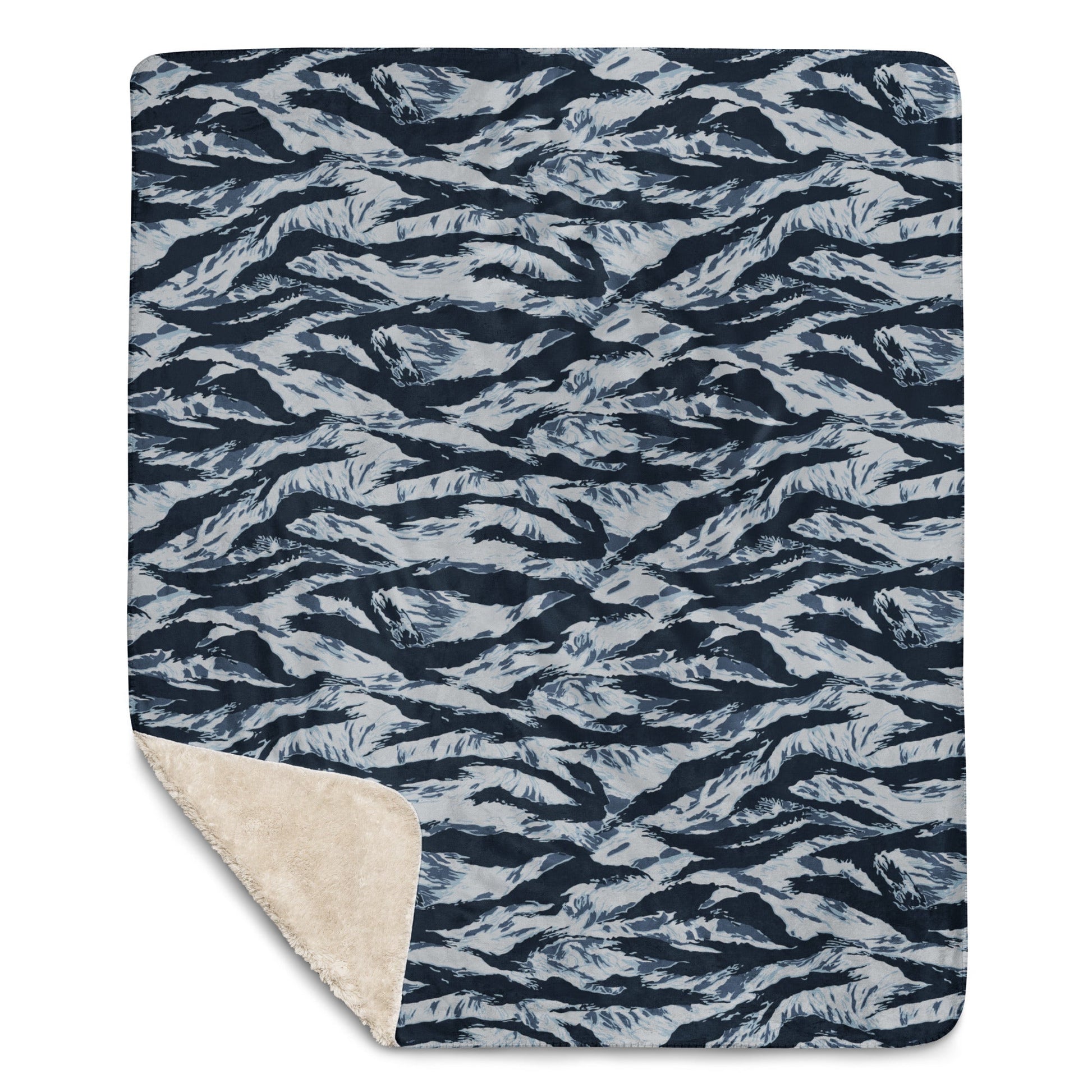 American Tiger Stripe Blue Frost CAMO Sherpa blanket - Blankets