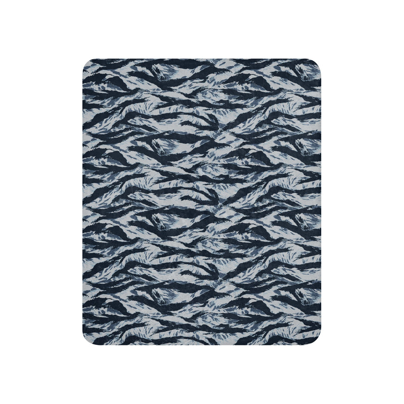 Tiger Stripe Blue Frost CAMO Sherpa Blanket