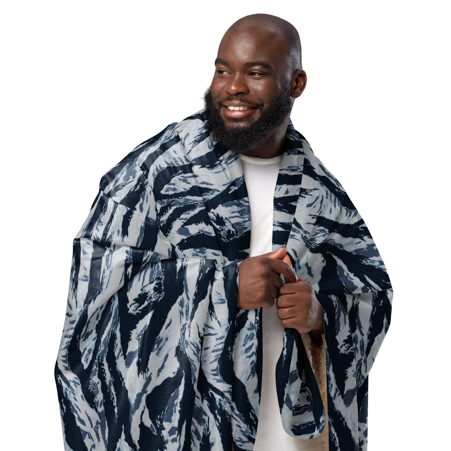 American Tiger Stripe Blue Frost CAMO Sherpa blanket - Blankets
