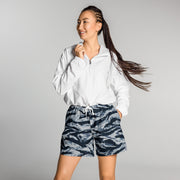 Tiger Stripe Blue Frost CAMO Unisex Athletic Long Shorts