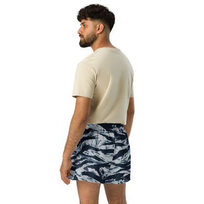 American Tiger Stripe Blue Frost CAMO Unisex Athletic Shorts