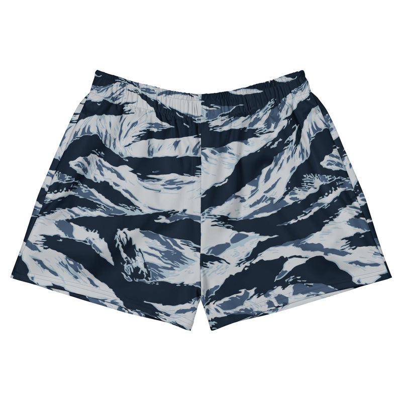 Tiger Stripe Blue Frost CAMO Unisex Athletic Shorts