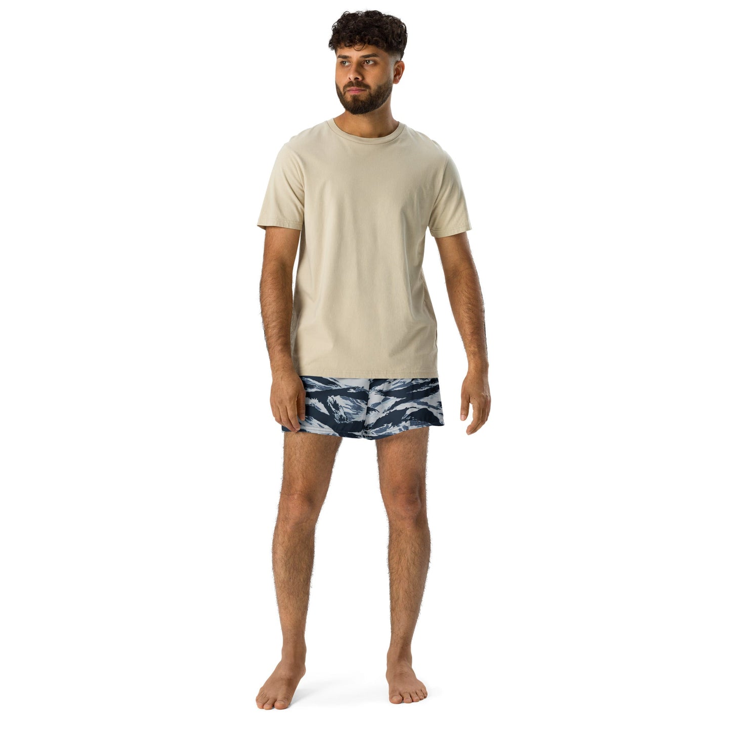 American Tiger Stripe Blue Frost CAMO Unisex Athletic Shorts
