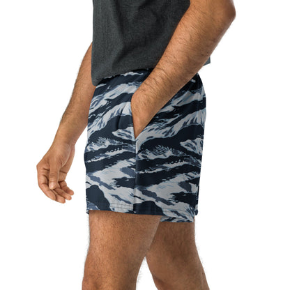 American Tiger Stripe Blue Frost CAMO Unisex Athletic Shorts - XS