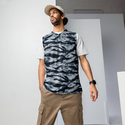 Tiger Stripe Blue Frost CAMO Unisex Basketball Jersey - 2XS