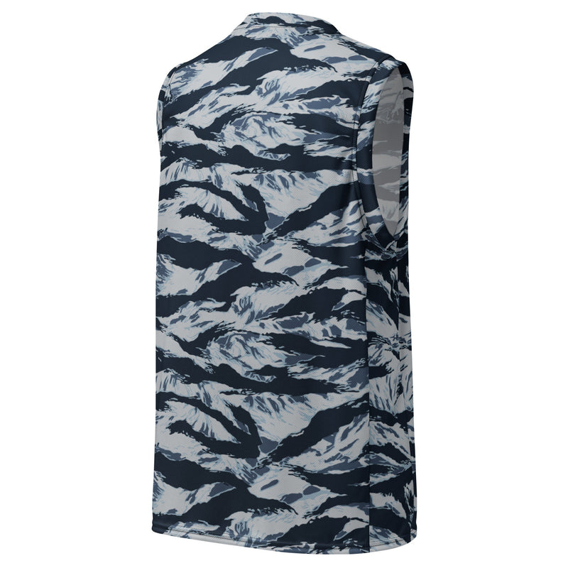 Tiger Stripe Blue Frost CAMO Unisex Basketball Jersey