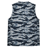 Tiger Stripe Blue Frost CAMO Unisex Basketball Jersey