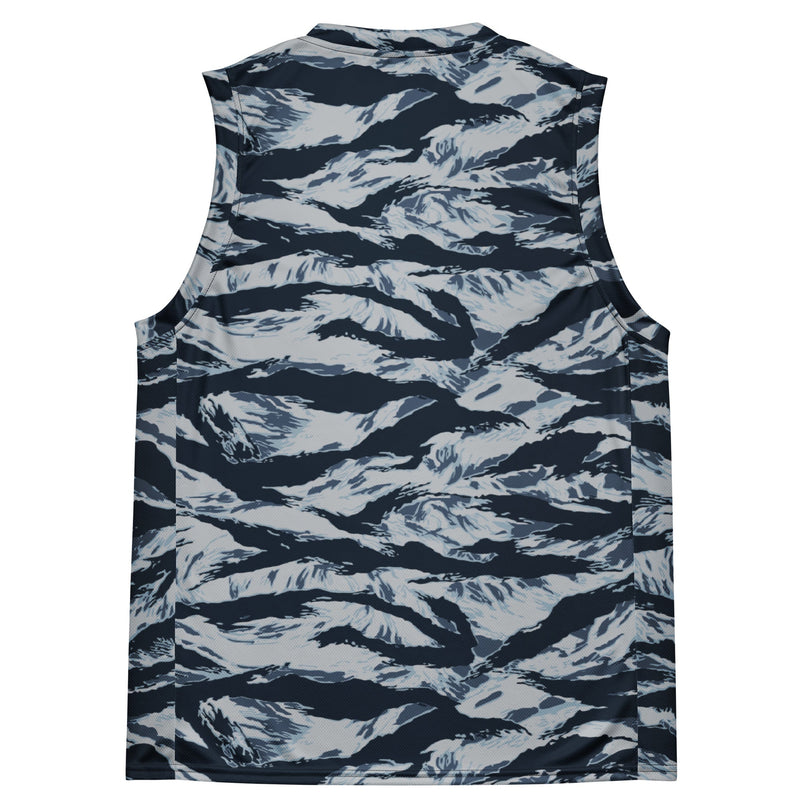 Tiger Stripe Blue Frost CAMO Unisex Basketball Jersey