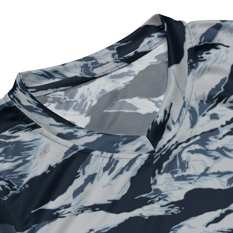 Tiger Stripe Blue Frost CAMO Unisex Basketball Jersey