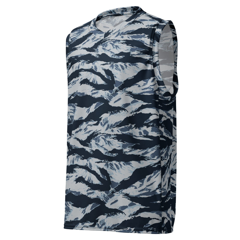 Tiger Stripe Blue Frost CAMO Unisex Basketball Jersey